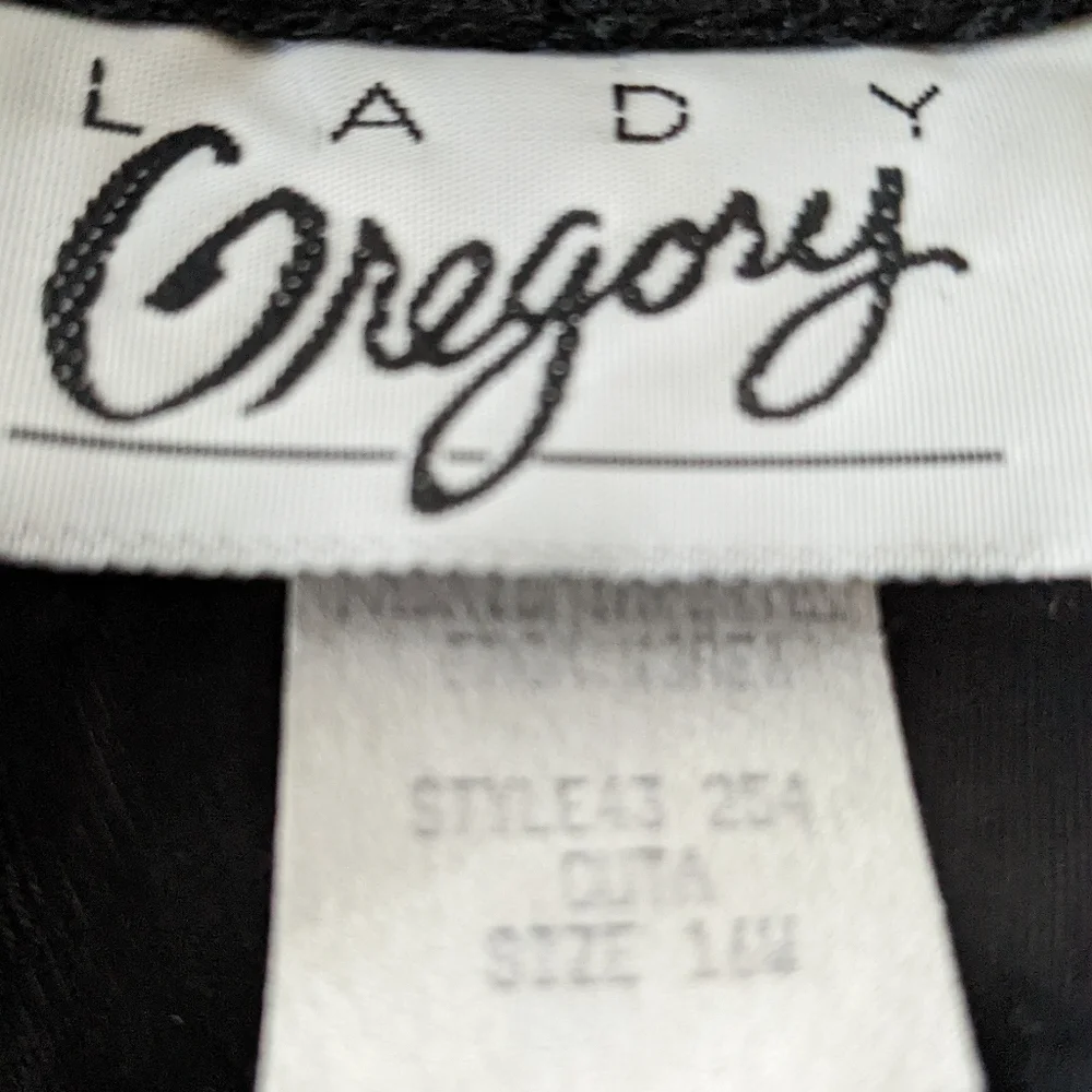 Vintage Lady Gregory Duster/Komono/Jacket Black & Animal Print Size 16W - Picture 5 of 7